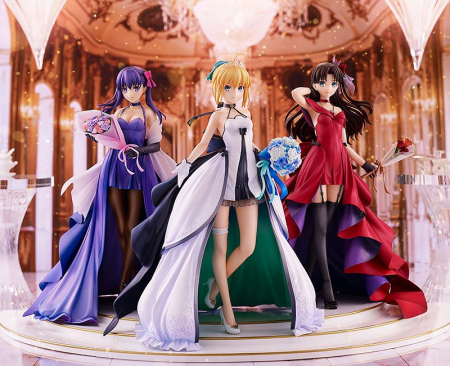 Fate Stay Night Saber Rin Tohsaka and Sakura Matou 15th Celebration Dress Ver. (Good Smile Company)