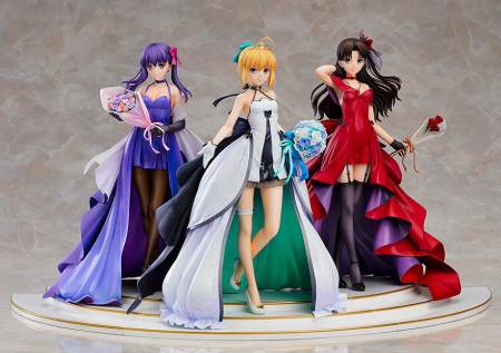 Fate Stay Night Saber Rin Tohsaka and Sakura Matou 15th Celebration Dress Ver. (Good Smile Company)