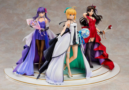 Fate Stay Night Saber Rin Tohsaka and Sakura Matou 15th Celebration Dress Ver. (Good Smile Company)