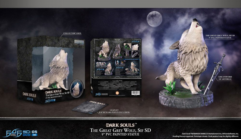 Dark Souls PVC SD Statue The Great Grey Wolf Sif 22 cm